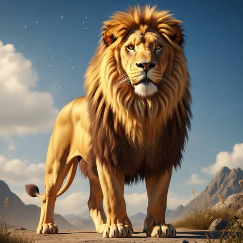 Majestic Golden Lion - Symbol of Strength and Leadership