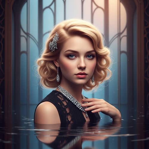 Hyper-Realistic Portrait of a Young Woman in a Contemporary Setting