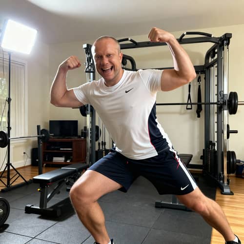 Inspiring Fitness Influencer in Home Gym