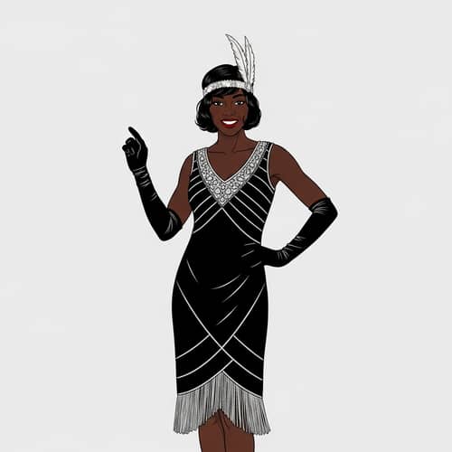 1920s Flapper Dress - Vintage Fashion for Black Woman