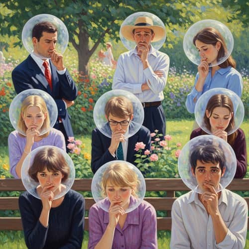 Impressionistic Oil Painting of Unspoken Thoughts in a Garden
