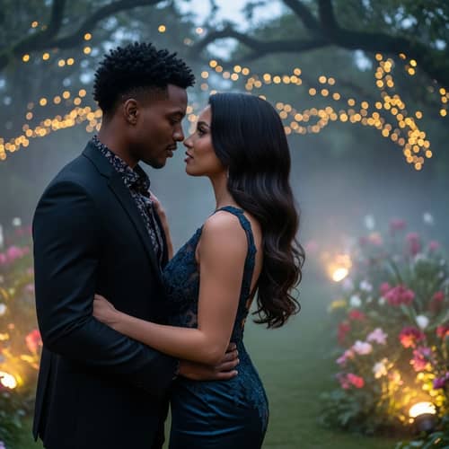 Romantic Encounter in Enchanting Setting