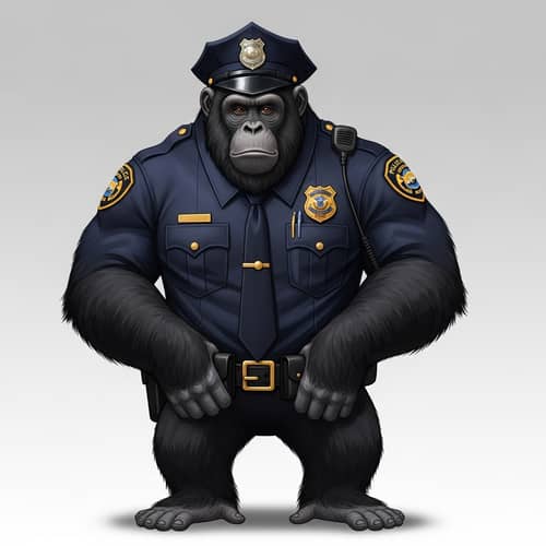 Intelligent Police Ape in Uniform | Law Enforcement Agency