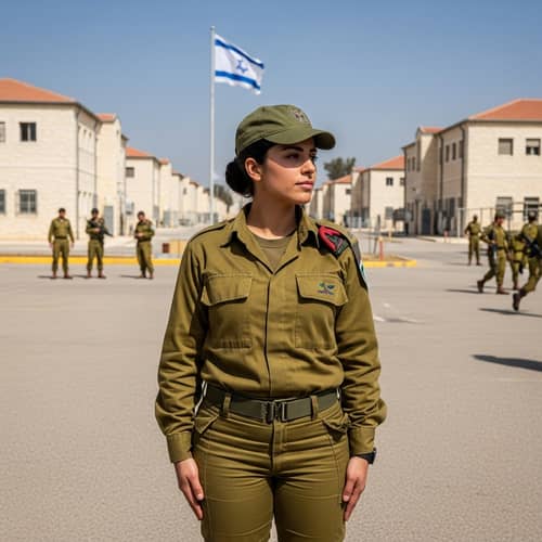 Female Soldier in Israel Defense Forces | Olive Green Uniform