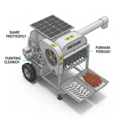 Compact Solar-Powered Sorghum Harvester & Thresher Prototype