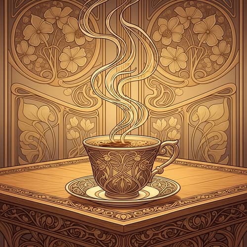 Elegant Art Nouveau Coffee Scene