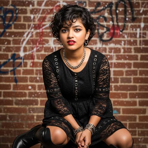 Edgy Black Dress Fashion for South Asian Girls