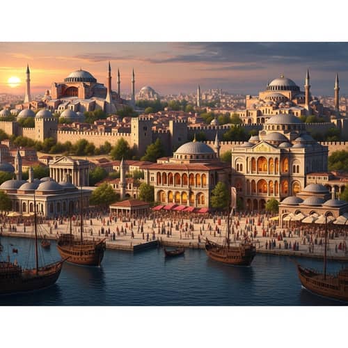 Historic Constantinople: Byzantine Capital at Dusk