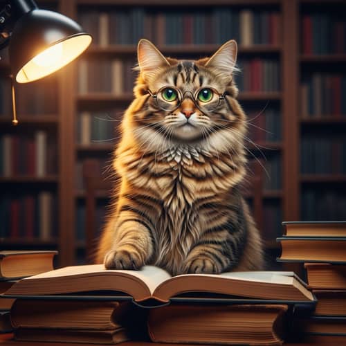 Cat with Glasses - Cute Feline in Eyewear
