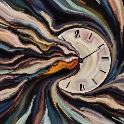Abstract Digital Painting: Passage of Time with Vibrant Colors
