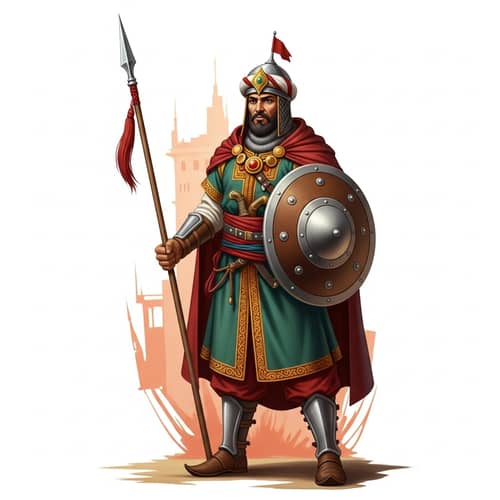 Powerful Moroccan Nobleman: Regal Warrior in Traditional Attire