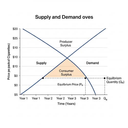 Professional Supply and Demand Graph for Cigarettes