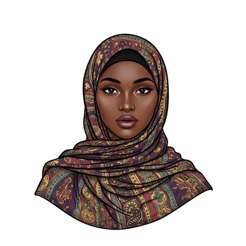 African Woman in Vibrant Hijab | Dignified & Graceful Beauty