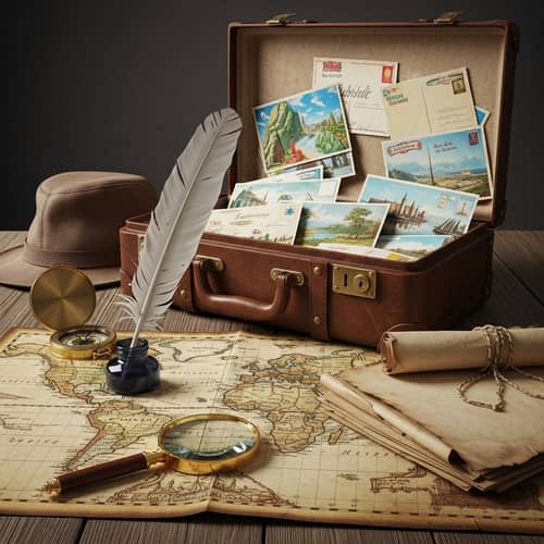 Vintage Travel Elements: A Timeless Journey