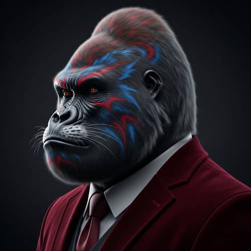 Silverback Gorilla Chief in Velvet Suit | Warrior Portrait