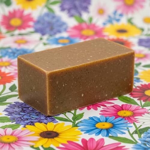Biodegradable Rectangular Soap with Floral Background