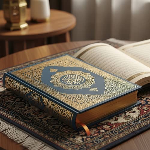 Beautifully Bound Quran with Islamic Geometric Patterns