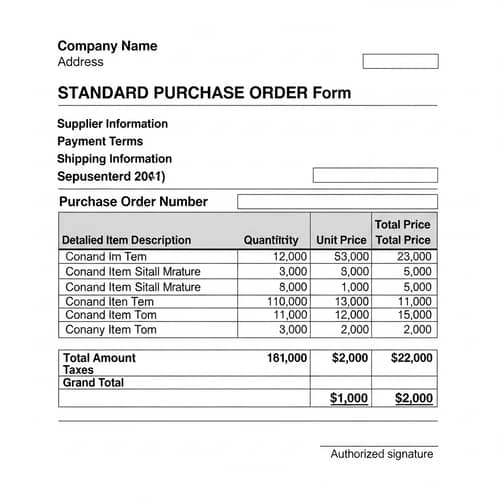 Professional Purchase Order Template