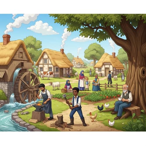 Tranquil Village Life Scene | Serene Traditional Lifestyle