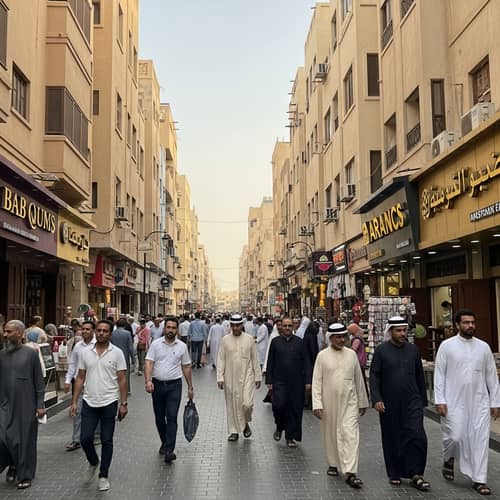 Darb al Watan Urban Street Scene | Vibrant and Colorful View