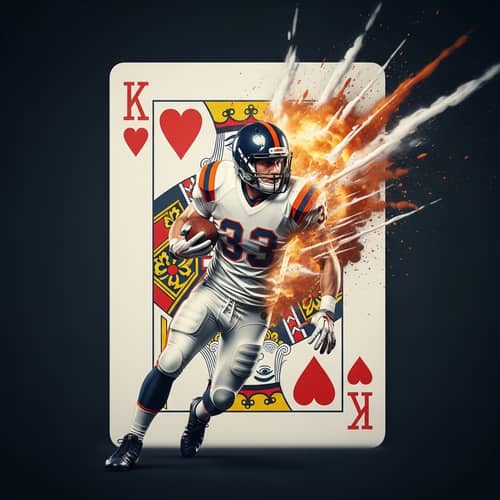 Explosive American Football Player Illustration | King of Hearts