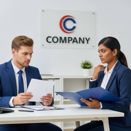 Professional Job Application Process in Modern Office Setting