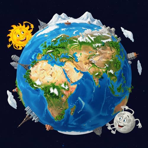 Colorful Animated Earth | Kid-Friendly Planet Design
