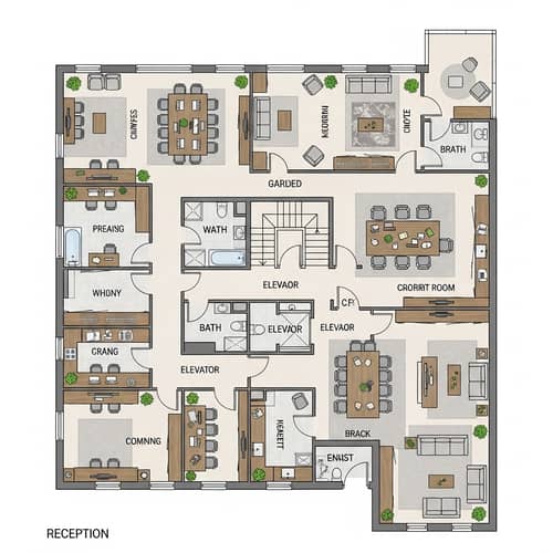 Modern Office Floor Plan for Productivity & Collaboration