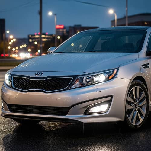 2013 Kia Optima Korean Assembly Silver Front View Night 4K
