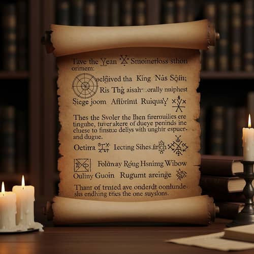 Ancient Scroll Wisdom | Hand-Drawn Symbols & Aged Ink
