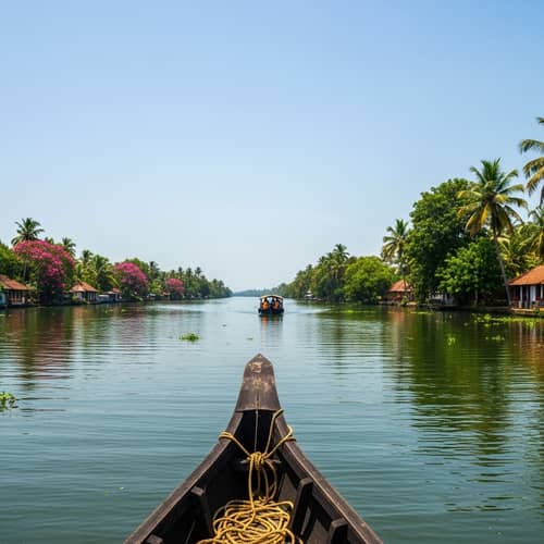 Tranquil Kerala Backwaters Boat Ride | Lush Greenery Views