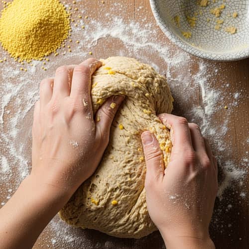 Millet Flour Dough Kneading | Baking with Healthy Ingredients