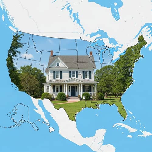 Classic American House in United States Map | Mid-West Region