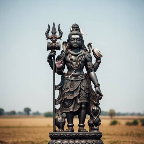 Mahadev Statue: Symbol of Hindu Deity with Trident and Accessories