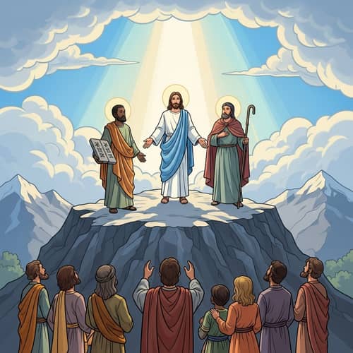 Transfiguration on Mount Tabor: Jesus, Moses, Elijah - Diverse Representation