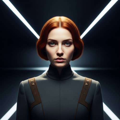 Red-haired Woman in Stanley Kubrick Cinematic Aesthetic