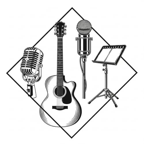 Vintage Music Composition in Diamond Shape