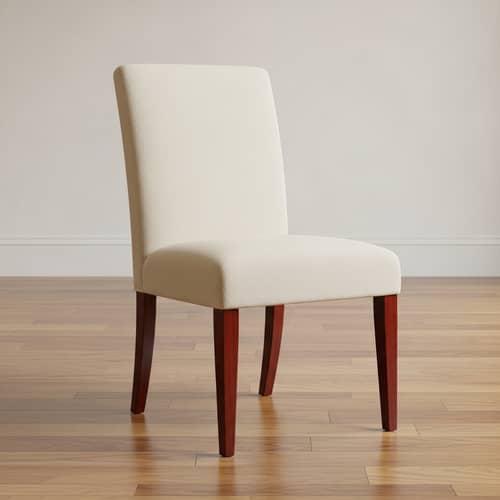 Cherry Wood Chair with Plush Cream Upholstery | Elegant Furniture