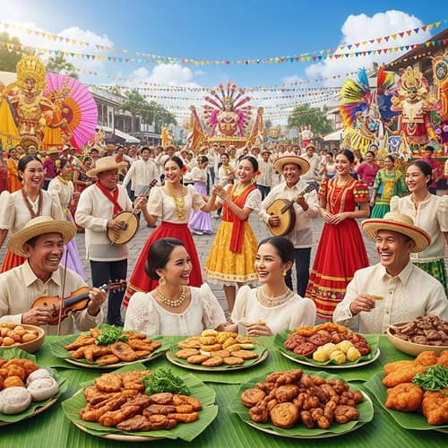 Vibrant Traditional Filipino Festival: Joyful Celebration & Colorful Parade