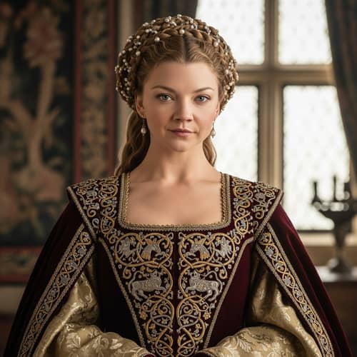 Medieval Woman Costume | Detailed Embroidery & Fabrics