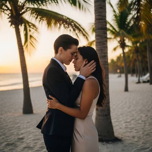 Melancholy Romance: Multicultural Love Story on Seashore