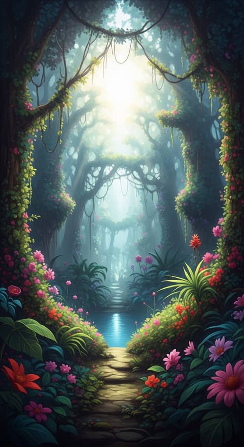 Sprawling Jungle Oasis: Inspired by Henri Rousseau's Dreamy Landscapes