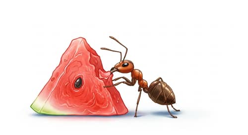 Playful Ant Enjoying Watermelon | Macro Photography Illustration