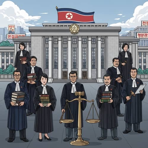 Judicial System of North Korea - Courts, Lawyers, Gavels, Law Books