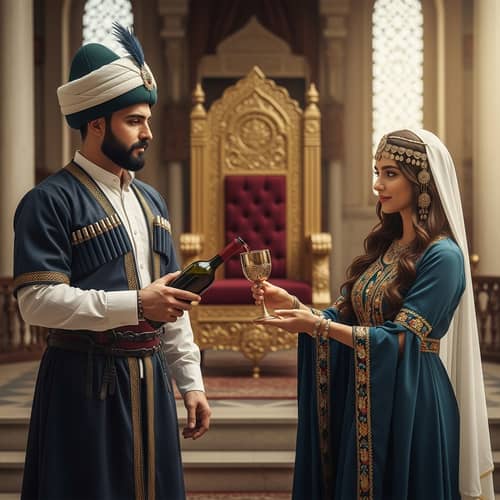 Middle Ages Kurdish Prince and Middle Eastern Princess at Grand Palace