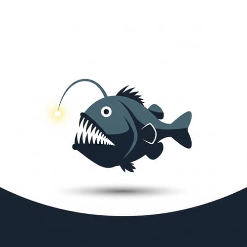 Minimalist Anglerfish Website Logo Design | Dive into Creativity
