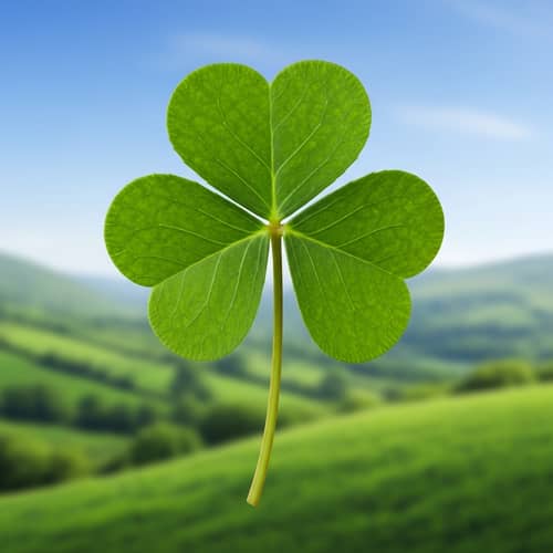Traditional Irish Shamrock Image | Bright Green Three Heart-shaped Leaves