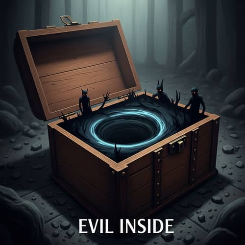 Evil Inside: Dark and Sinister Vortex in Antique Wooden Box