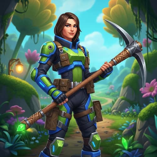 Online Multiplayer Games Character with Pickaxe