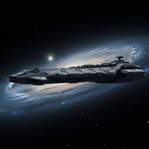 Mysterious Military Spacecraft in Vast Cosmos - 1.5km Long